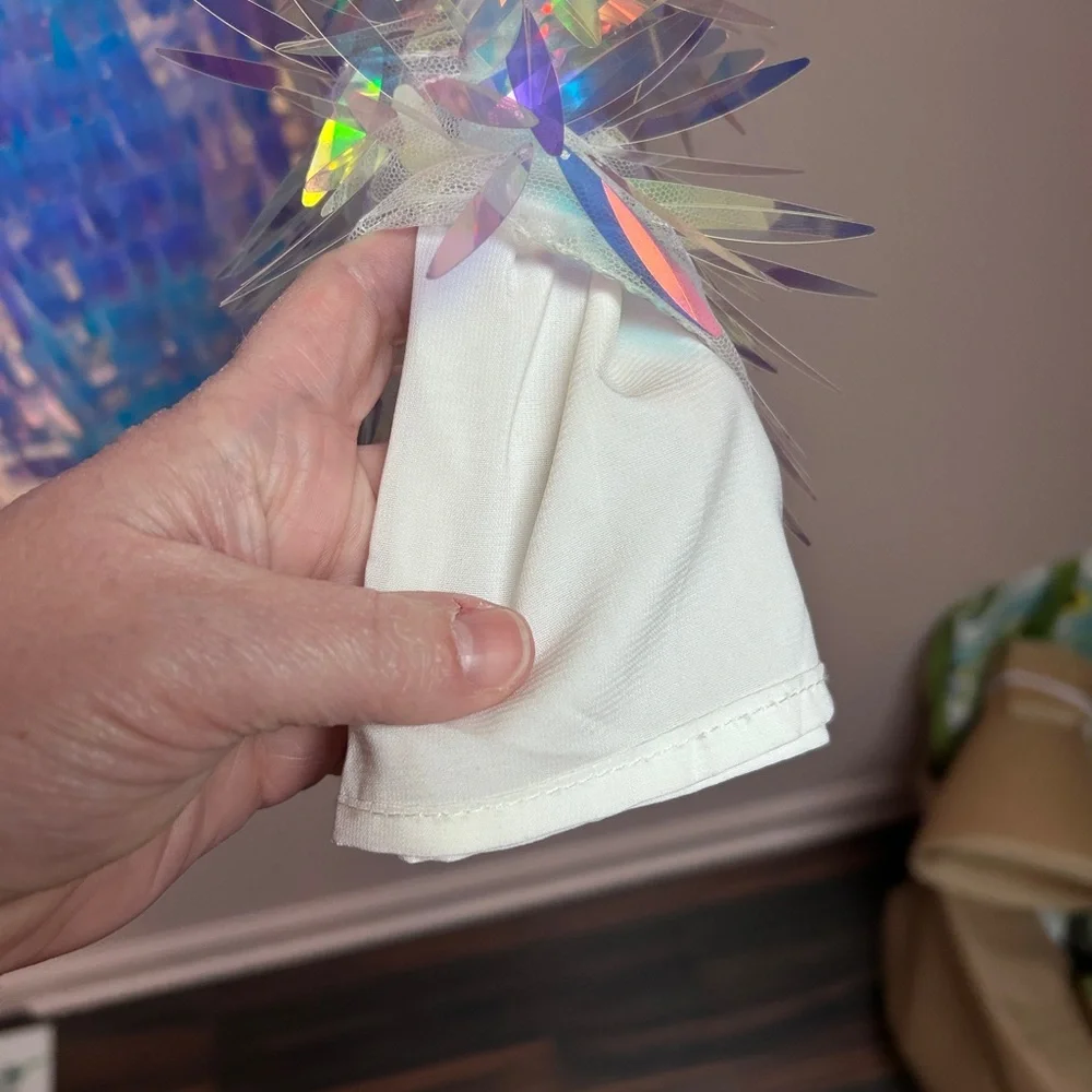 Iridescent Sequin Fringe Party Mini Body Con Dress M - Picture 7 of 16